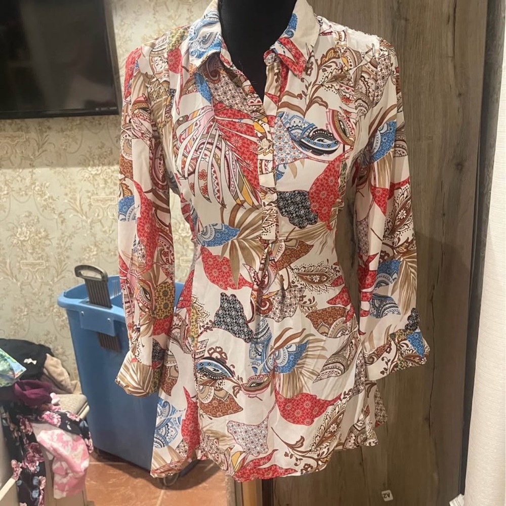 Elegant Multicolor Women's Button Down Shirt
